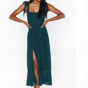 Show me Your Mumu Claire midi emerald dress